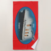 タイタニック・レッド・マリタイム・ホワイト・スター・ライン船 ビーチタオル (正面)