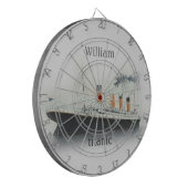 タイタニック·ヴィンテージ·アイスバーグ·グレー·ホワイト·スター·ライン·シップ ダーツボード (正面左)