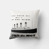 タイタニックCQD de MGYワイヤレス遭難信号 クッション (裏面)