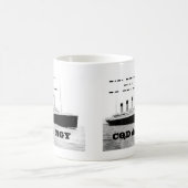 タイタニックCQD de MGYワイヤレス遭難信号 コーヒーマグカップ (中央)