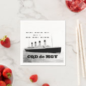 タイタニックCQD de MGYワイヤレス遭難信号 スタンダードカクテルナプキン (インサイチュ)