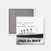 タイタニックCQD de MGYワイヤレス遭難信号 マグネット (正面/裏面)