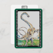 タイタノサウルス平型恐竜グリーティングカード空白の (正面/裏面)