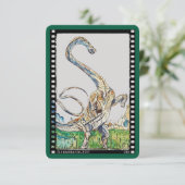 タイタノサウルス平型恐竜グリーティングカード空白の (スタンド正面)