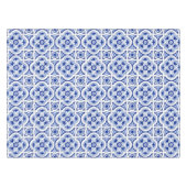 タイタリアンイル，マジョリカ，青と白の模様     テーブルクロス (正面(横))