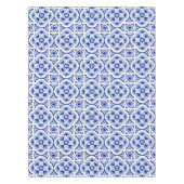 タイタリアンイル，マジョリカ，青と白の模様     テーブルクロス (正面)