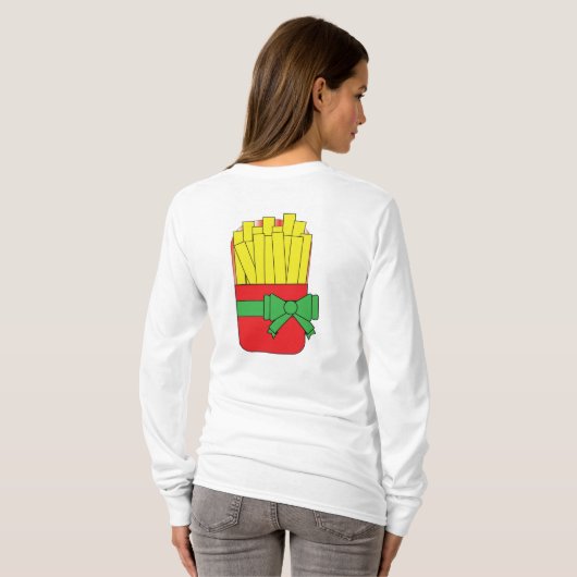 タイタンの休日の長袖のTシャツの攻撃 Tシャツ (裏面フル)