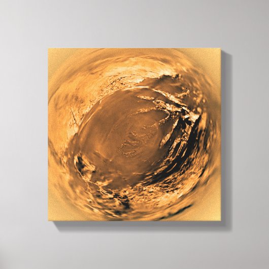 タイタンの水面のフィッシュアイ キャンバスプリント (正面)