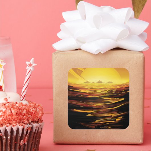 タイタンは土星の最大の衛星 スクエアシール (パーティー)