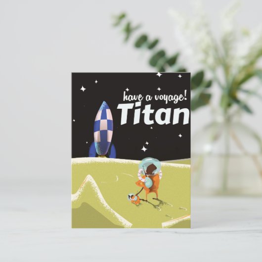 タイタンヴィンテージSF旅行ポスター ポストカード (スタンド正面)