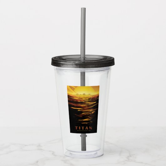 タイタン サターンの最大の衛星 アクリルタンブラー (正面)