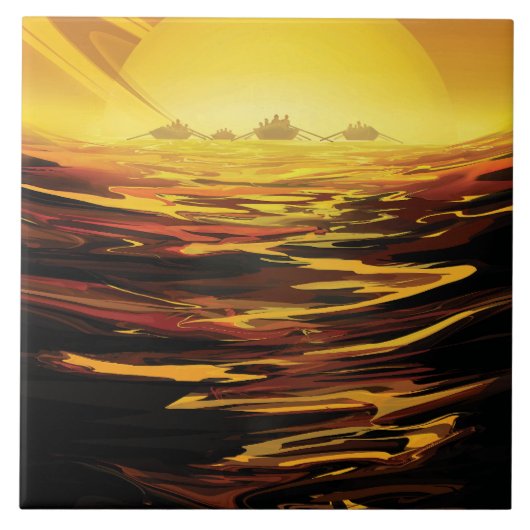 タイタン  サターンの最大の衛星 タイル (正面)