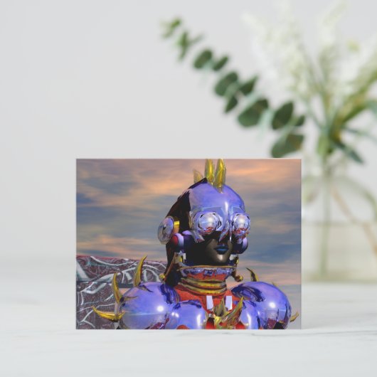 タイタンCYBORGポートレートブルーサイエンスフィクション、サイエンスフィクション ポストカード (スタンド正面)