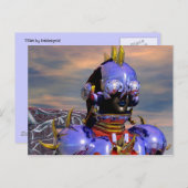 タイタンCYBORGポートレートブルーサイエンスフィクション、サイエンスフィクション ポストカード (正面/裏面)
