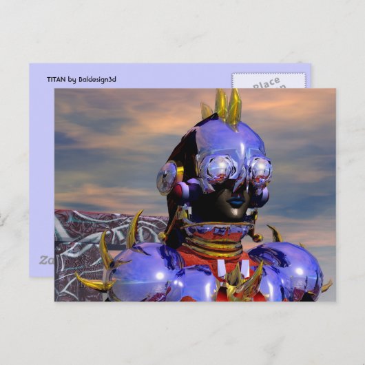 タイタンCYBORGポートレートブルーサイエンスフィクション、サイエンスフィクション ポストカード (正面/裏面)