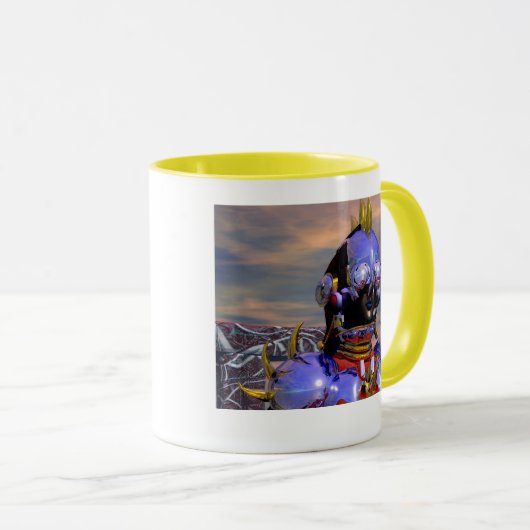 タイタンCYBORGポートレートブルーサイエンスフィクション、サイエンスフィクション マグカップ (正面右)