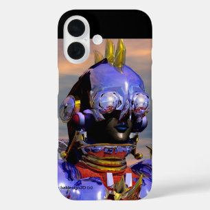 タイタンCYBORGポートレートブルーサイエンスフィクション,サイエンスフィクション iPhone 16ケース