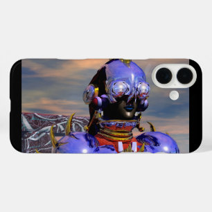 タイタンCYBORGポートレートブルーサイエンスフィクション,サイエンスフィクション iPhone 16 PLUSケース