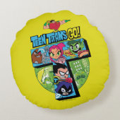 タイタ10代のンズ行け！ |ティタンスタワーコラージュ ラウンドクッション (裏面)