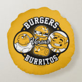 タイタ10代のンズ行け！ |バーガーズvsブリトス ラウンドクッション (裏面)
