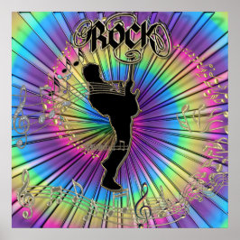 タイダイのドリームミュージックポスターに登場するGroovyギター ポスター