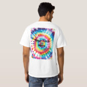 タイダイカラフルなカスタムテキスト   Tシャツ (裏面フル)