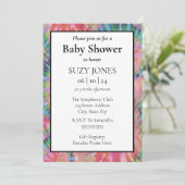 タイダイカラフルレインボーヒッピーベイビーシャワー 招待状 (スタンド正面)