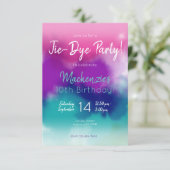 タイダイカラフルー誕生日パーティー 招待状 (スタンド正面)