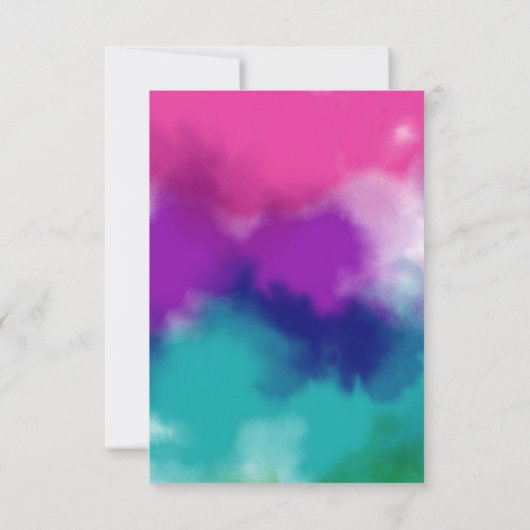 タイダイカラフルー誕生日パーティー 招待状 (裏面)