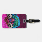 タイダイグリッターレインボークラウド漫画キッズトラベル ラゲッジタグ (正面横)