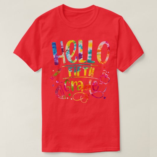 タイダイハロー5年生新学期先生キッド Tシャツ (デザイン正面)