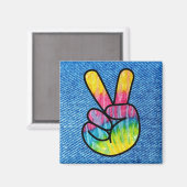 タイダイ平和シンボル マグネット (正面/裏面)