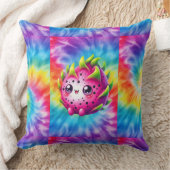 タイダイ幸せなドラゴンフルーツ クッション (ブランケット)