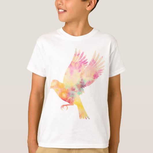 タイダイ柄の鳥 Tシャツ (正面)