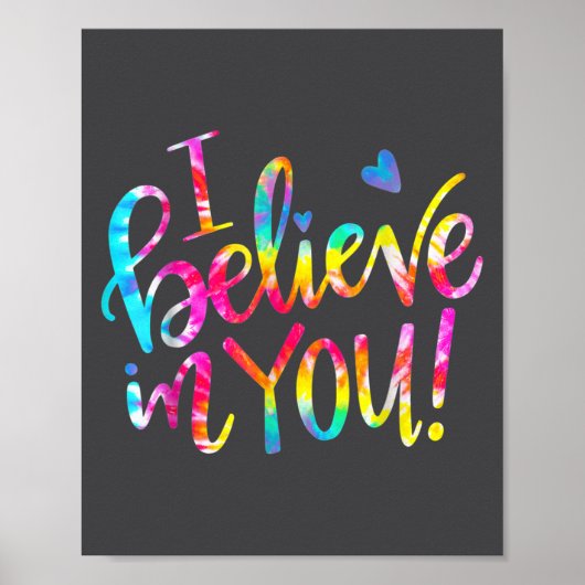 タイダイ柄 Believe In You 先生 試験日 ギフト ポスター (正面)
