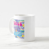 タイダイ染めで平和 愛 退職 コーヒーマグカップ (正面左)