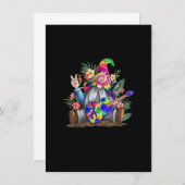 タイダイ染めのノーム平和ギター弾くヒッピーノームコ 招待状 (正面/裏面)