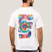 タイダイ染めレトロ風カラフル渦巻き Tシャツ (裏面)