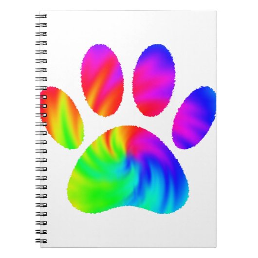 タイダイ犬の足跡グラフィック ノートブック (正面)