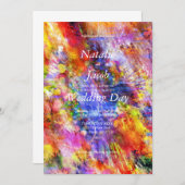 タイダイ結婚式招待状 (正面/裏面)