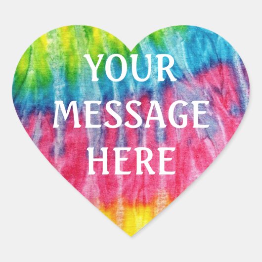 タイダイ背景 - オリジナルデザイン ハートシール (正面)