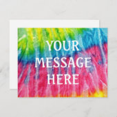 タイダイ背景 - 自分でカスタマイズ 招待状 (正面/裏面)