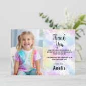 タイダイ誕生日写真感謝カード サンキューカード (スタンド正面)