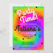 タイダイ誕生日招待状、だからグルービー! 招待状 (正面)