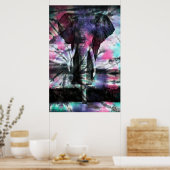 タイダイ象のポスター ポスター (キッチン)