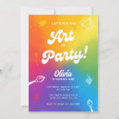 タイダイ アート＆クラフト ペイントパーティー 子供 テーン 招待状 (正面)