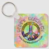 タイダイ・アート&ボヘミアンスタイルの衣類ビジネス キーホルダー (正面)