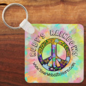 タイダイ・アート&ボヘミアンスタイルの衣類ビジネス キーホルダー (正面)