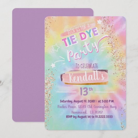 タイダイ インビテーション (正面/裏面)