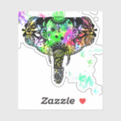 タイダイ・エレファント・マンダラ シール (シート)